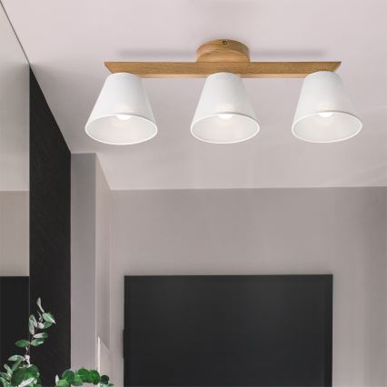 Brilagi - Tvirtinamas sietynas ANTHONY 3xE14/40W/230V ąžuolas/balta