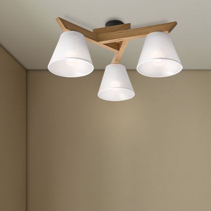 Brilagi - Tvirtinamas sietynas ANTHONY 3xE14/40W/230V ąžuolas/balta