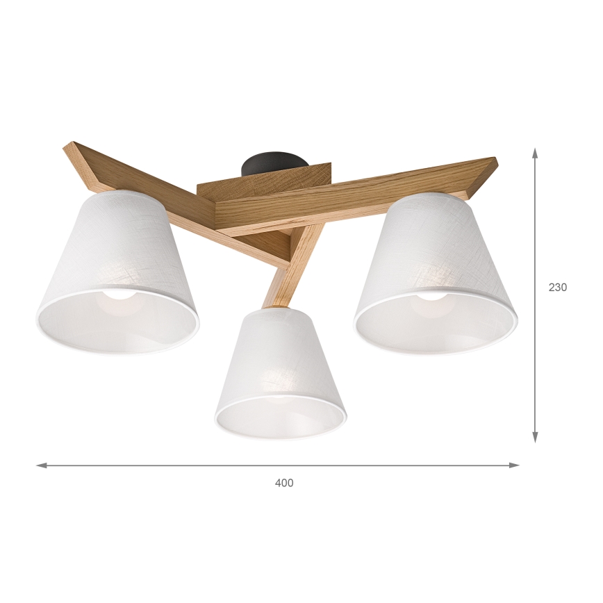 Brilagi - Tvirtinamas sietynas ANTHONY 3xE14/40W/230V ąžuolas/balta