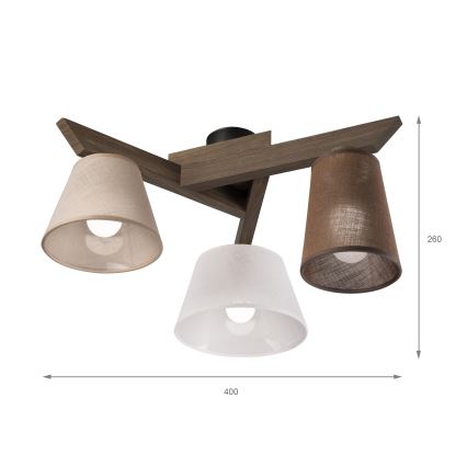 Brilagi - Tvirtinamas sietynas ANTHONY 3xE14/40W/230V ąžuolas
