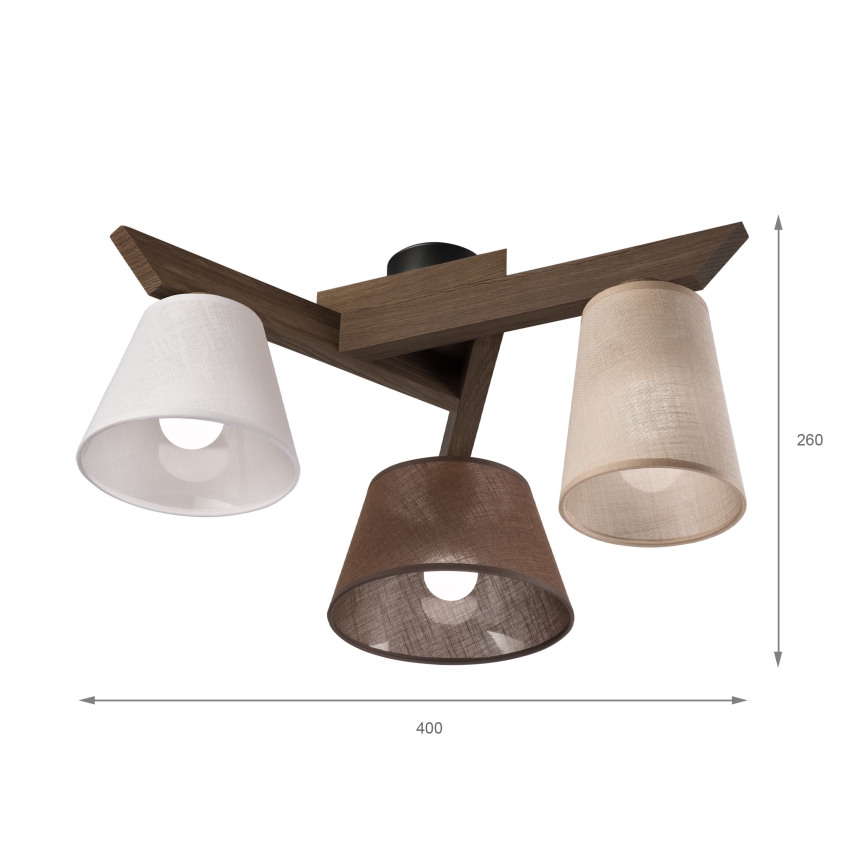 Brilagi - Tvirtinamas sietynas ANTHONY 3xE14/40W/230V ąžuolas