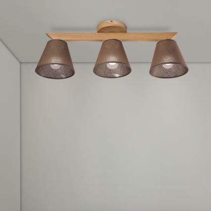 Brilagi - Tvirtinamas sietynas ANTHONY 3xE14/40W/230V ąžuolas/ruda