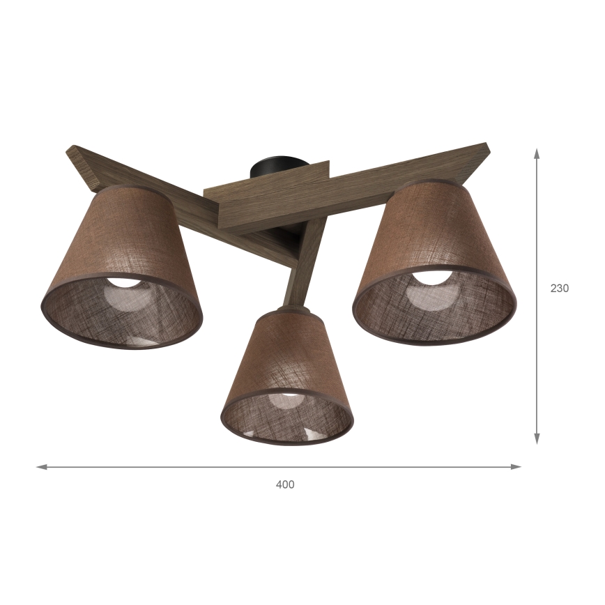 Brilagi - Tvirtinamas sietynas ANTHONY 3xE14/40W/230V ąžuolas/ruda