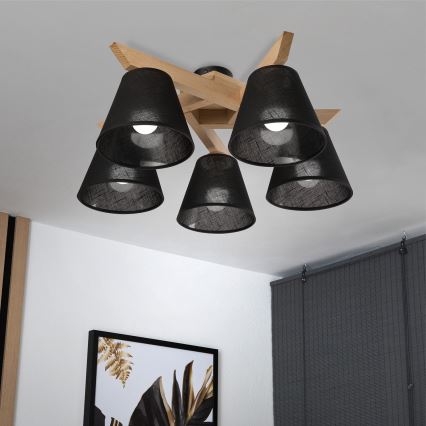 Brilagi - Tvirtinamas sietynas ANTHONY 5xE14/40W/230V ąžuolas/juoda