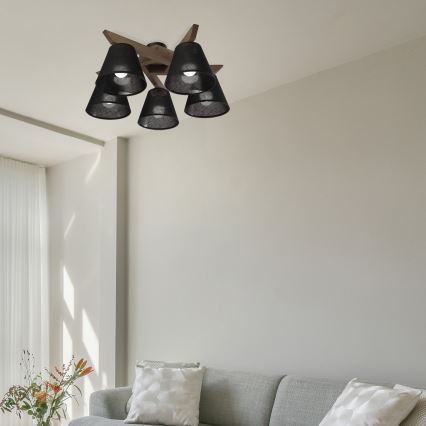 Brilagi - Tvirtinamas sietynas ANTHONY 5xE14/40W/230V ąžuolas/juoda