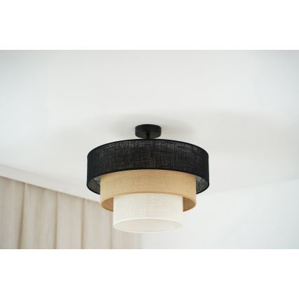 Brilagi - Tvirtinamas sietynas ASPEN LUNETA 1xE27/15W/230V diametras 45 cm juoda/smėlio spalva/kreminė