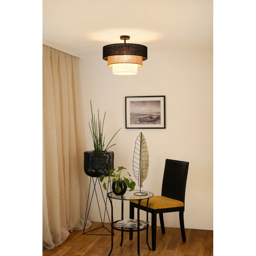 Brilagi - Tvirtinamas sietynas ASPEN LUNETA 1xE27/15W/230V diametras 45 cm juoda/smėlio spalva/kreminė