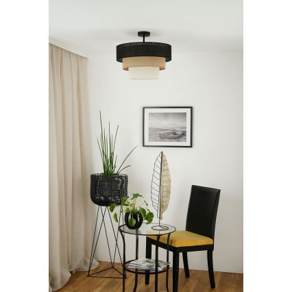 Brilagi - Tvirtinamas sietynas ASPEN LUNETA 1xE27/15W/230V diametras 45 cm juoda/smėlio spalva/kreminė