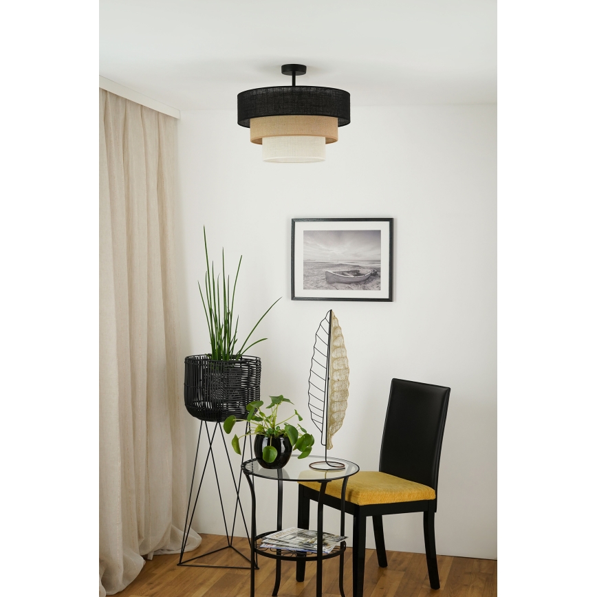 Brilagi - Tvirtinamas sietynas ASPEN LUNETA 1xE27/15W/230V diametras 45 cm juoda/smėlio spalva/kreminė