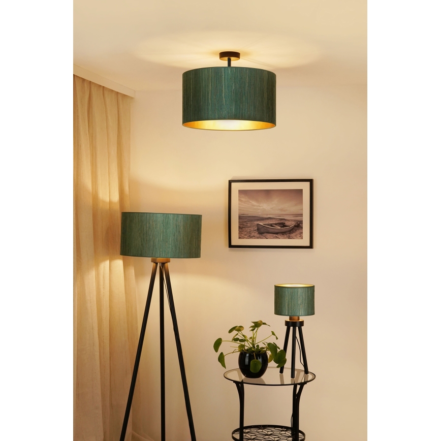 Brilagi - Tvirtinamas sietynas BOSTON ROLLER 1xE27/15W/230V diametras 45 cm šiaudų žalia/auksas