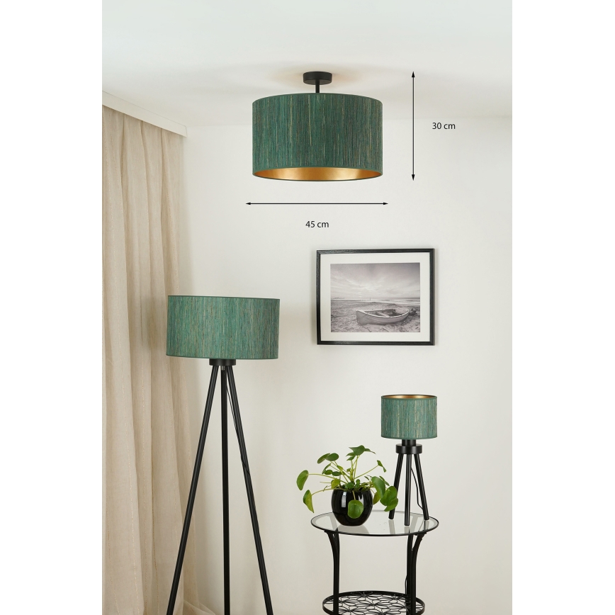 Brilagi - Tvirtinamas sietynas BOSTON ROLLER 1xE27/15W/230V diametras 45 cm šiaudų žalia/auksas