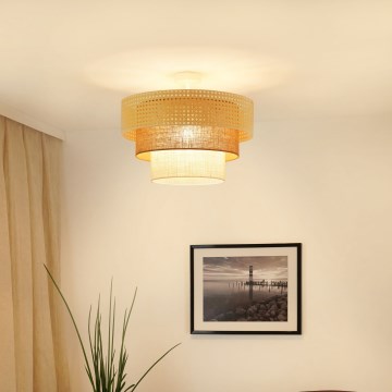 Brilagi - Tvirtinamas sietynas CEDAR LUNETA 1xE27/15W/230V diametras 45 cm smėlio spalva/ruda/kreminė