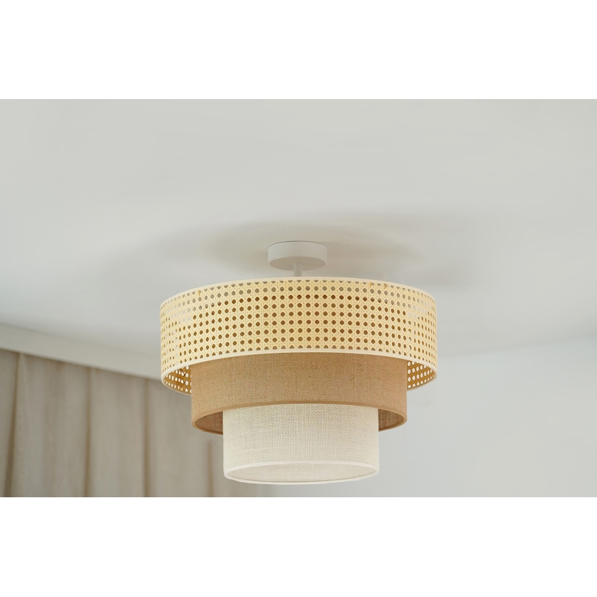 Brilagi - Tvirtinamas sietynas CEDAR LUNETA 1xE27/15W/230V diametras 45 cm smėlio spalva/ruda/kreminė