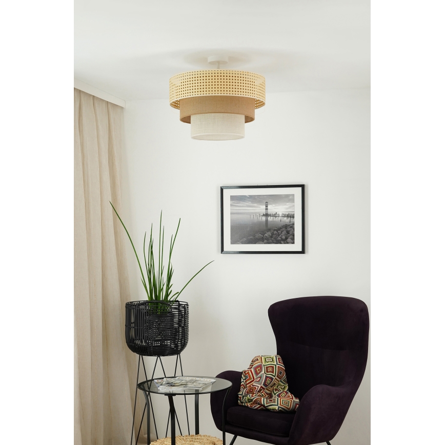 Brilagi - Tvirtinamas sietynas CEDAR LUNETA 1xE27/15W/230V diametras 45 cm smėlio spalva/ruda/kreminė