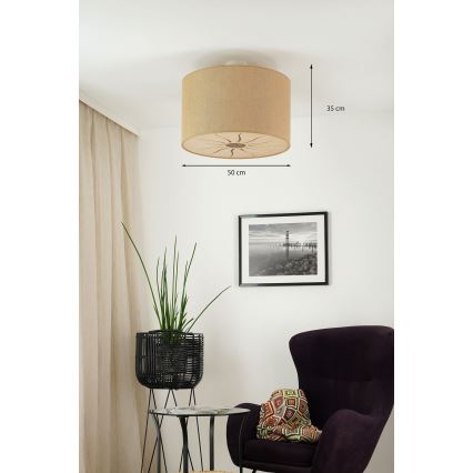 Brilagi - Tvirtinamas sietynas COUNTRY ROLLER 1xE27/15W/230V diametras 50 cm smėlio spalva