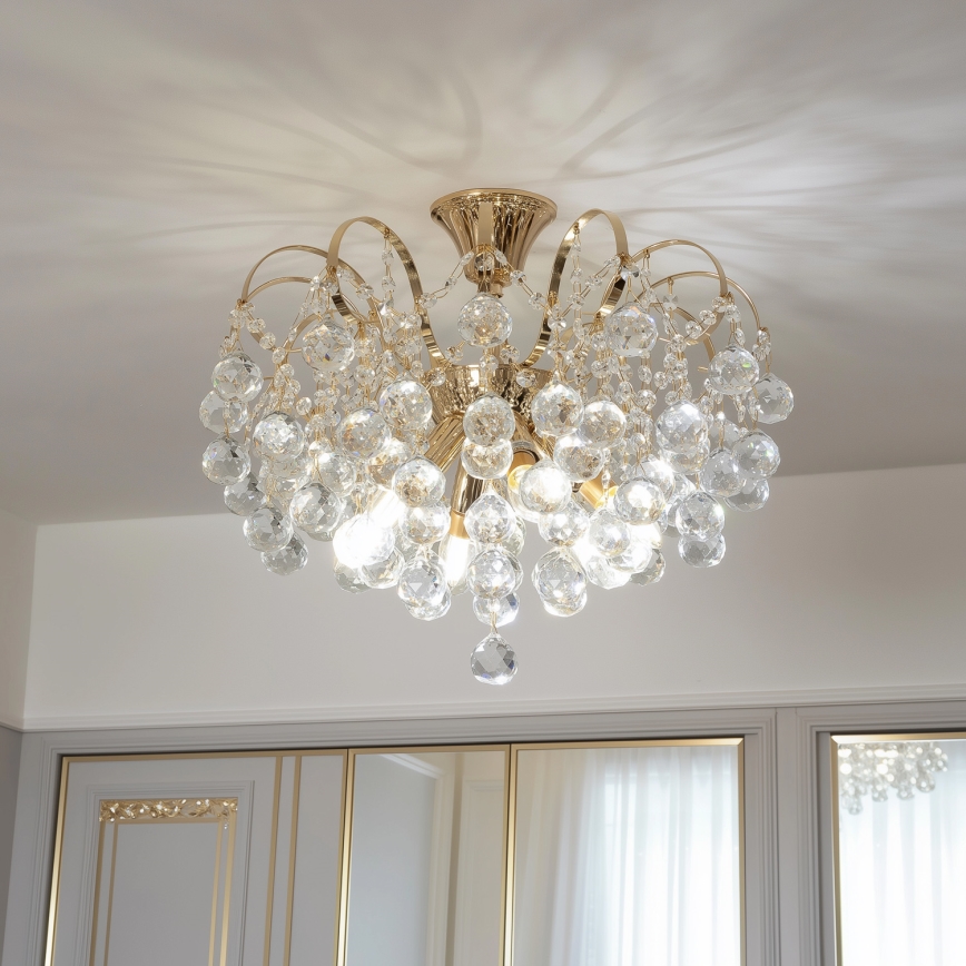 Brilagi - Tvirtinamas sietynas CRYSTAL 6xE14/60W/230V auksas