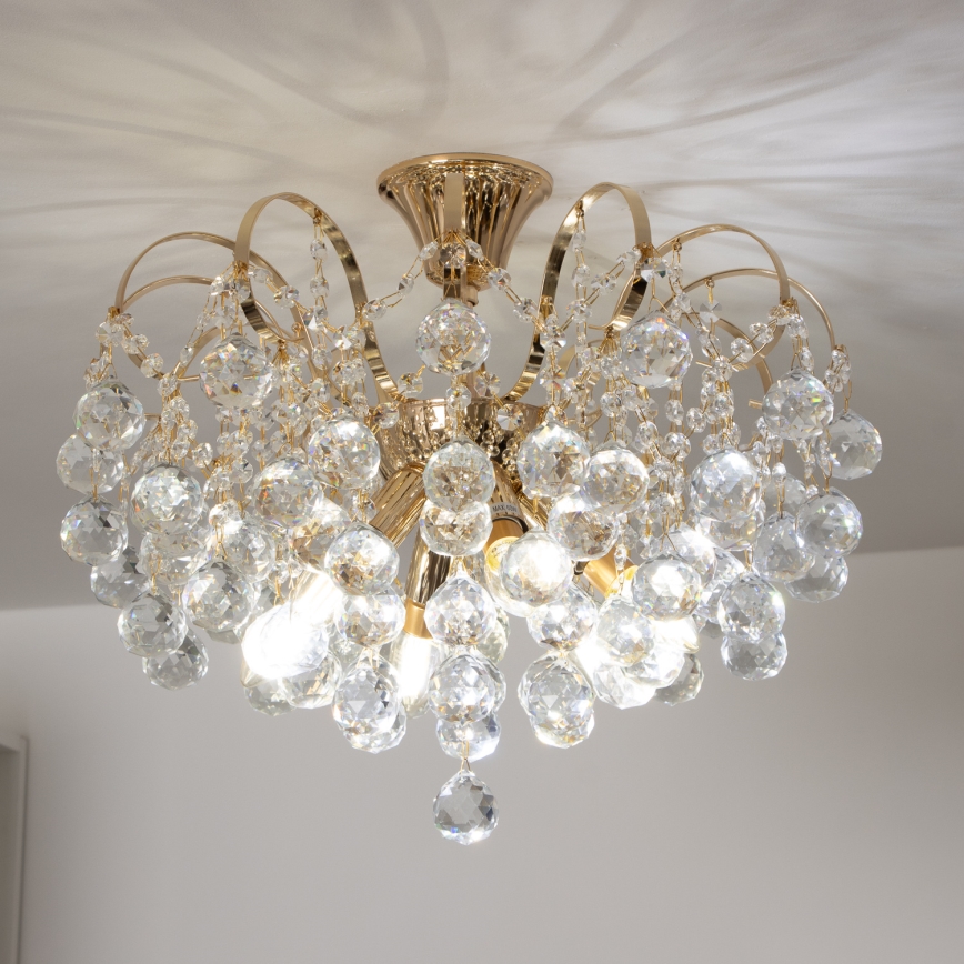 Brilagi - Tvirtinamas sietynas CRYSTAL 6xE14/60W/230V auksas