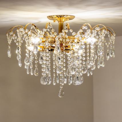 Brilagi - Tvirtinamas sietynas CRYSTAL 6xE14/60W/230V auksas