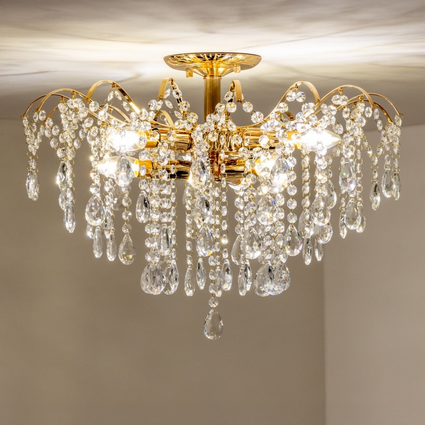 Brilagi - Tvirtinamas sietynas CRYSTAL 6xE14/60W/230V auksas