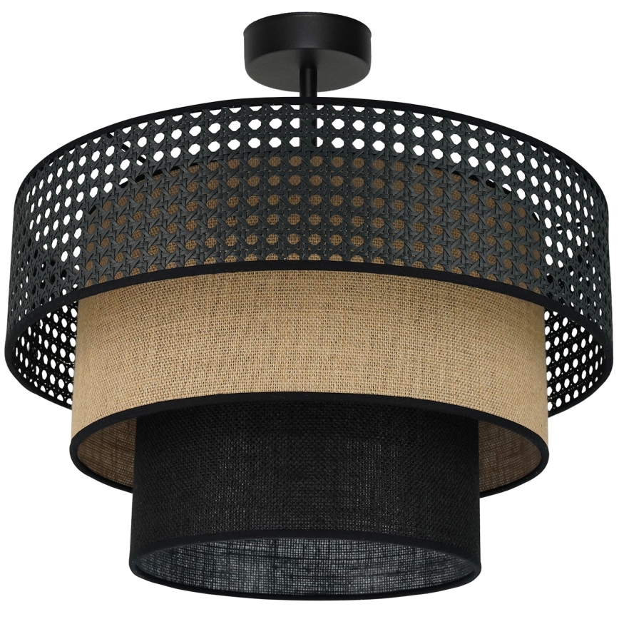 Brilagi - Tvirtinamas sietynas DAKOTA LUNETA 1xE27/15W/230V diametras 45 cm juoda/smėlio spalva