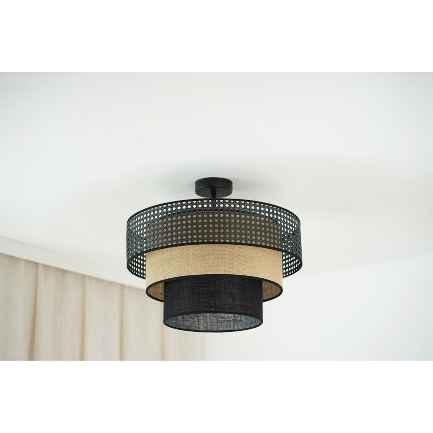 Brilagi - Tvirtinamas sietynas DAKOTA LUNETA 1xE27/15W/230V diametras 45 cm juoda/smėlio spalva