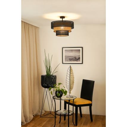Brilagi - Tvirtinamas sietynas DAKOTA LUNETA 1xE27/15W/230V diametras 45 cm juoda/smėlio spalva