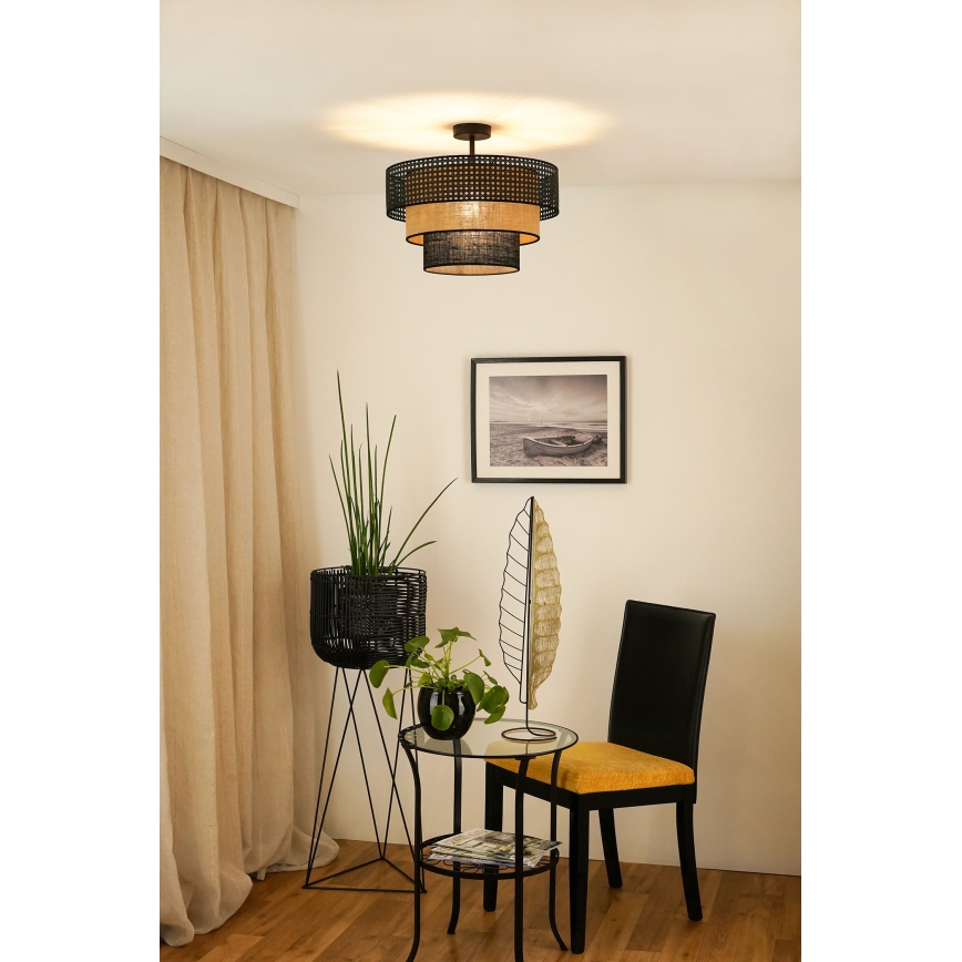 Brilagi - Tvirtinamas sietynas DAKOTA LUNETA 1xE27/15W/230V diametras 45 cm juoda/smėlio spalva