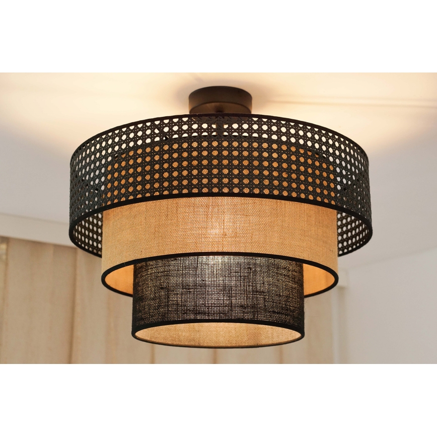 Brilagi - Tvirtinamas sietynas DAKOTA LUNETA 1xE27/15W/230V diametras 45 cm juoda/smėlio spalva