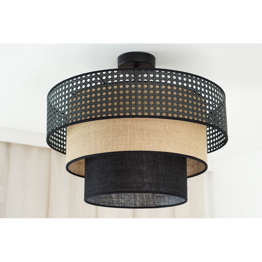 Brilagi - Tvirtinamas sietynas DAKOTA LUNETA 1xE27/15W/230V diametras 45 cm juoda/smėlio spalva
