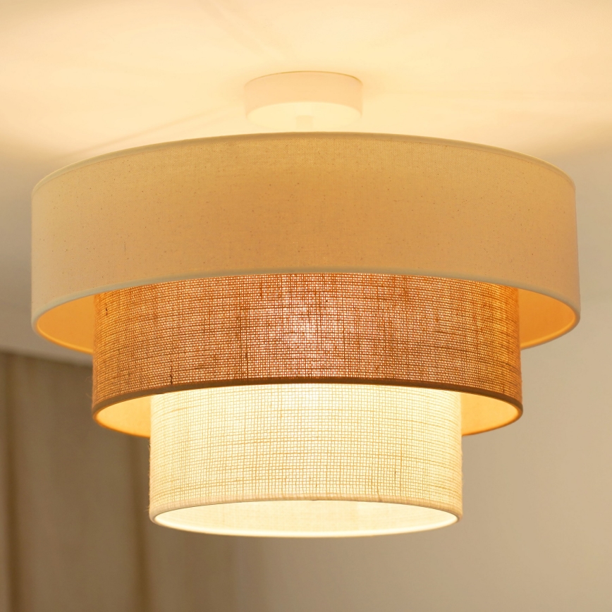 Brilagi - Tvirtinamas sietynas DENVER LUNETA 1xE27/15W/230V diametras 45 cm smėlio spalva/ruda/kreminė
