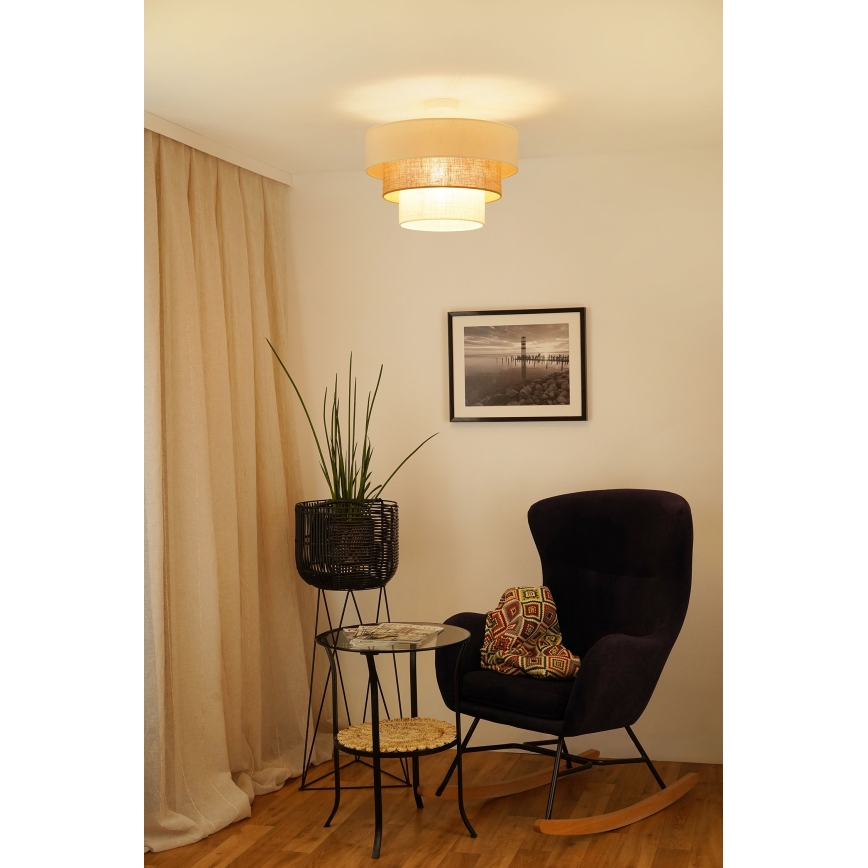 Brilagi - Tvirtinamas sietynas DENVER LUNETA 1xE27/15W/230V diametras 45 cm smėlio spalva/ruda/kreminė