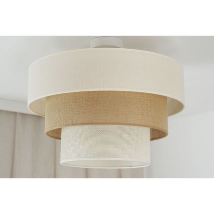 Brilagi - Tvirtinamas sietynas DENVER LUNETA 1xE27/15W/230V diametras 45 cm smėlio spalva/ruda/kreminė
