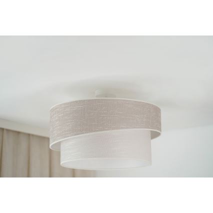Brilagi - Tvirtinamas sietynas DOVER SHINE 1xE27/15W/230V diametras 50 cm pilka/kreminė