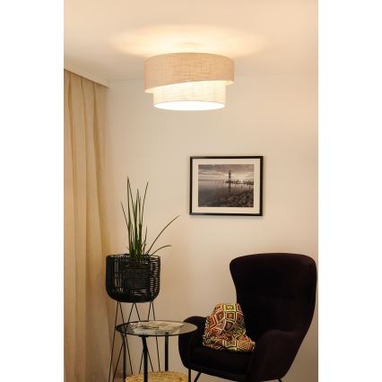 Brilagi - Tvirtinamas sietynas DOVER SHINE 1xE27/15W/230V diametras 50 cm pilka/kreminė