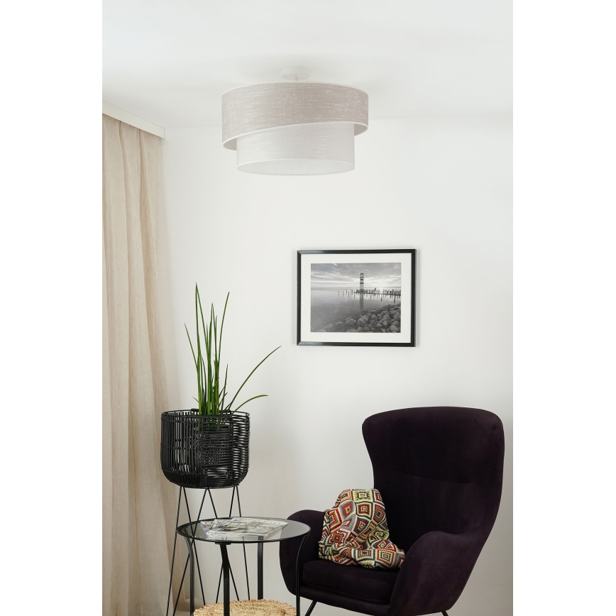 Brilagi - Tvirtinamas sietynas DOVER SHINE 1xE27/15W/230V diametras 50 cm pilka/kreminė