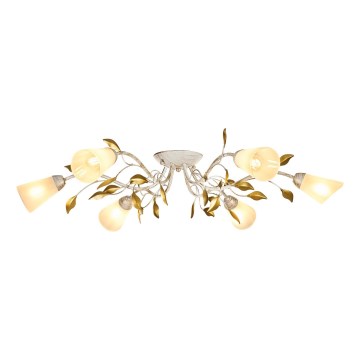 Brilagi - Tvirtinamas sietynas FLORA 6xE14/60W/230V auksas/kreminė/patina