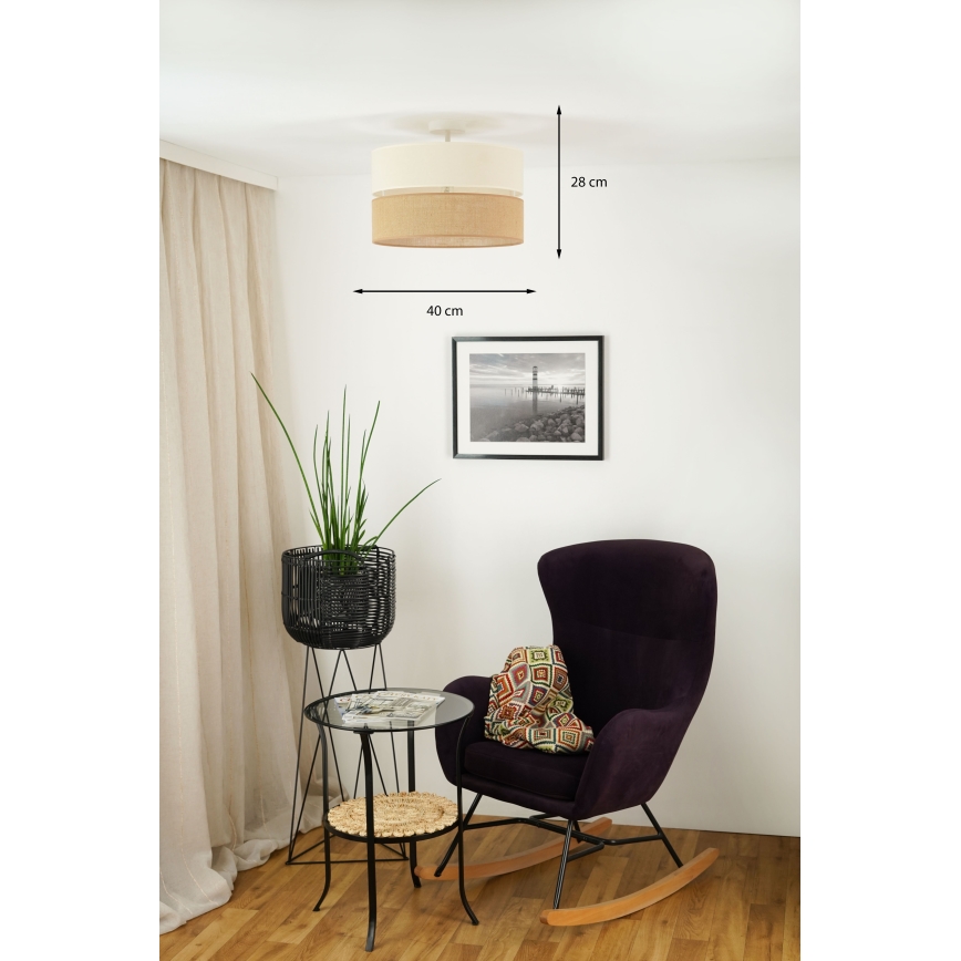 Brilagi - Tvirtinamas sietynas ROYAL YUTE 1xE27/15W/230V diametras 40 cm smėlio spalva/kreminė