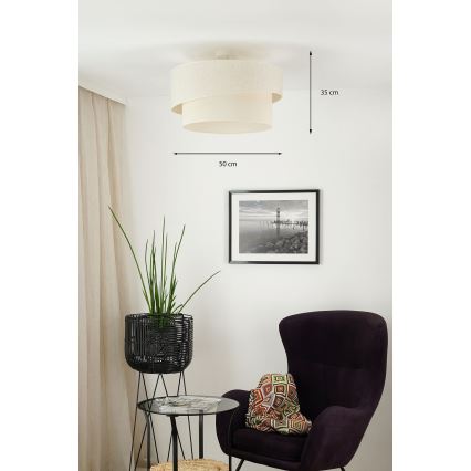 Brilagi - Tvirtinamas sietynas SHINE 1xE27/15W/230V diametras 50 cm kreminė