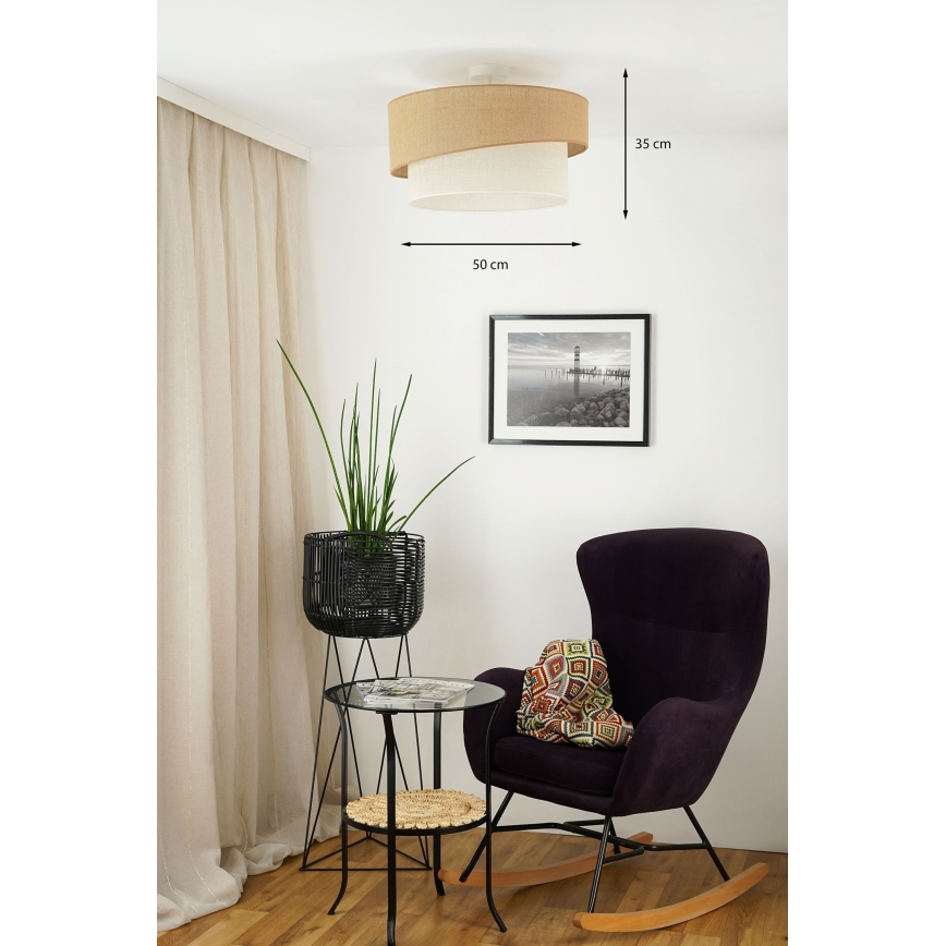 Brilagi - Tvirtinamas sietynas SHINE 1xE27/15W/230V diametras 50 cm smėlio spalva/kreminė