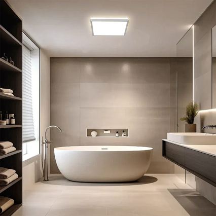 Brilagi - LED vonios kambario lubinis šviestuvas ULTRA SLIM LED/24W/230V 42x42 cm sidabro spalvos IP54