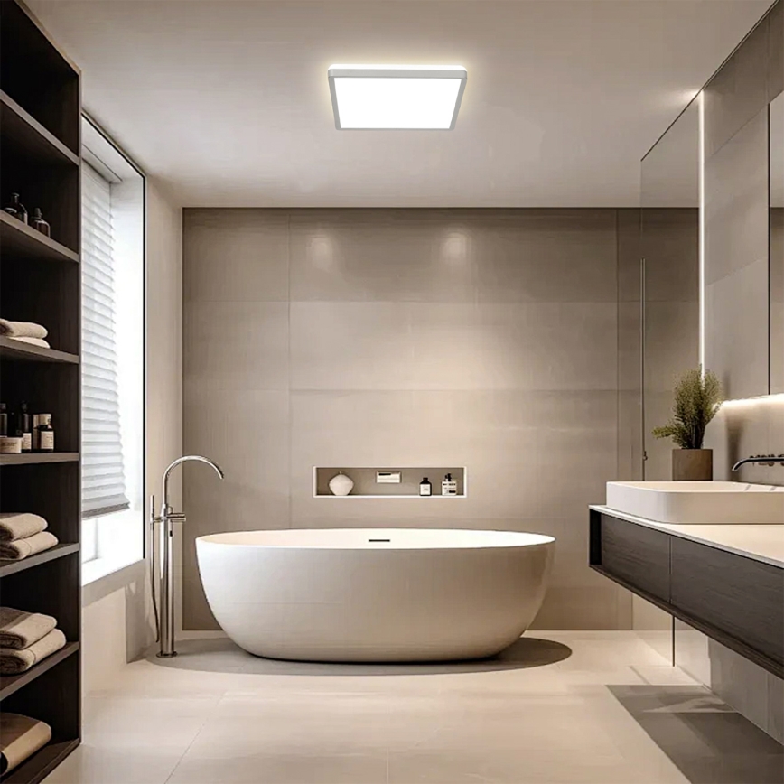 Brilagi - LED vonios kambario lubinis šviestuvas ULTRA SLIM LED/24W/230V 42x42 cm sidabro spalvos IP54