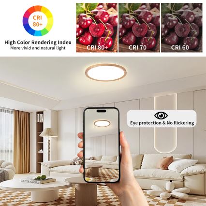 Brilagi - LED vonios kambario lubinis šviestuvas ULTRA PLONAS LED/18W/230V skersmuo 30 cm rožinio aukso IP54