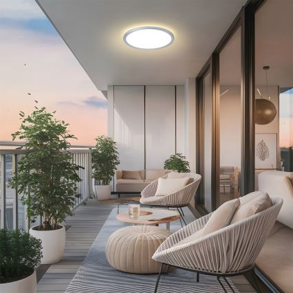 Brilagi - LED vonios kambario lubinis šviestuvas ULTRA PLONAS LED/18W/230V Ø 30 cm sidabro spalvos IP54