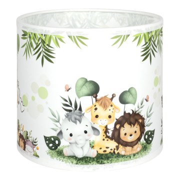 BRILAGI - Universalus abažūras BOBO E27 Ø 15 cm balta/žalia/džiunglės