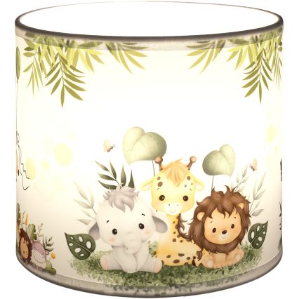 BRILAGI - Universalus abažūras BOBO E27 Ø 15 cm balta/žalia/džiunglės