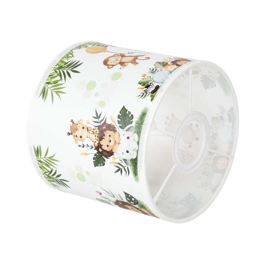 BRILAGI - Universalus abažūras BOBO E27 Ø 15 cm balta/žalia/džiunglės
