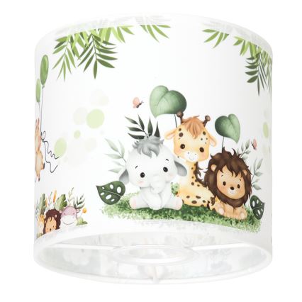 BRILAGI - Universalus abažūras BOBO E27 Ø 15 cm balta/žalia/džiunglės