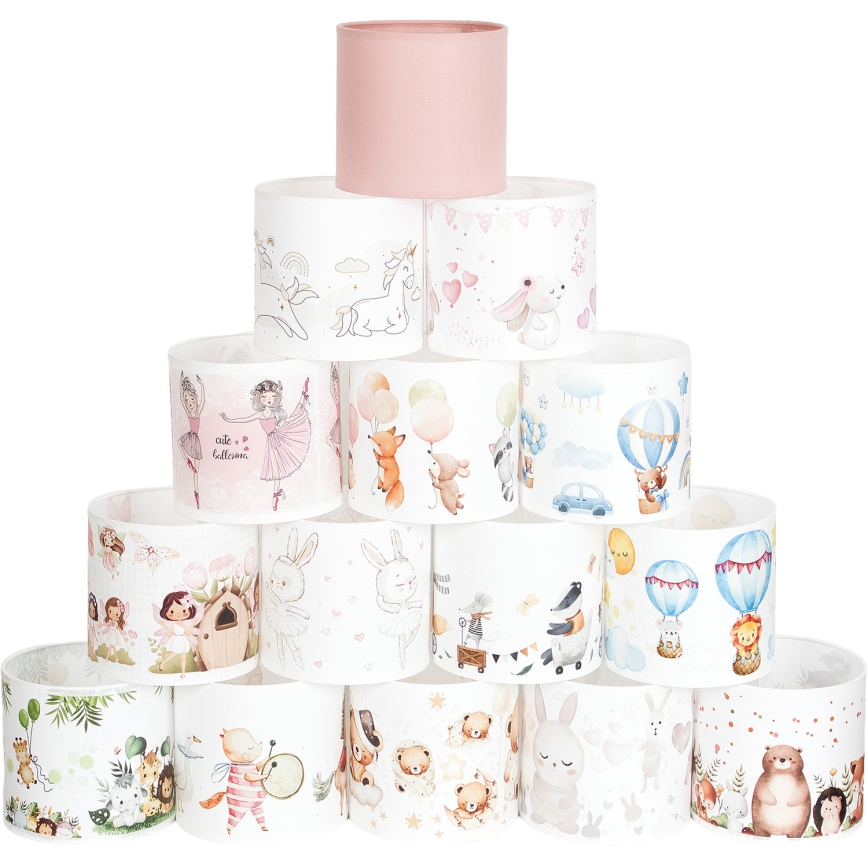 BRILAGI - Universalus BOBO E27 gaubtas, skersmuo 15 cm, balta su triušiukais
