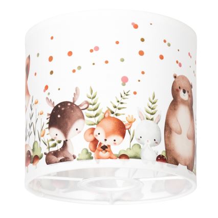 BRILAGI - Universalus BOBO E27 gaubtas Ø 15 cm, baltas / su gyvūnėlių motyvais