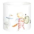 BRILAGI - universalus gaubtas BOBO E27, skersmuo 15 cm, baltas/gyvūnėlių raštas